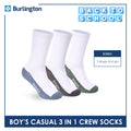 Burlington Boys’ Cotton Casual Crew Socks 3 pairs in 1 pack BBCKG84