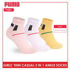 Puma Girl's Cotton Thin Casual Ankle Socks 3 pairs in 1 pack PGCG611