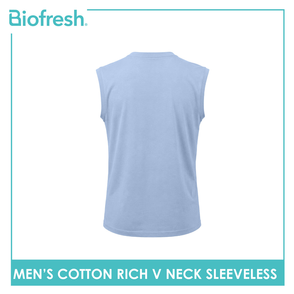 Biofresh Men's Antimicrobial Cotton Rich V-Neck Sleeveless shirt 1 piece UMSM631