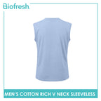 Biofresh Men's Antimicrobial Cotton Rich V-Neck Sleeveless shirt 1 piece UMSM631