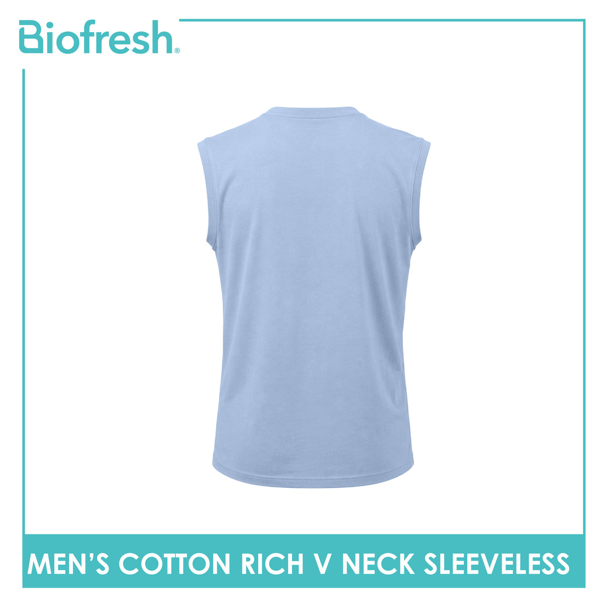 Biofresh Men's Antimicrobial Cotton Rich V-Neck Sleeveless shirt 1 piece UMSM631