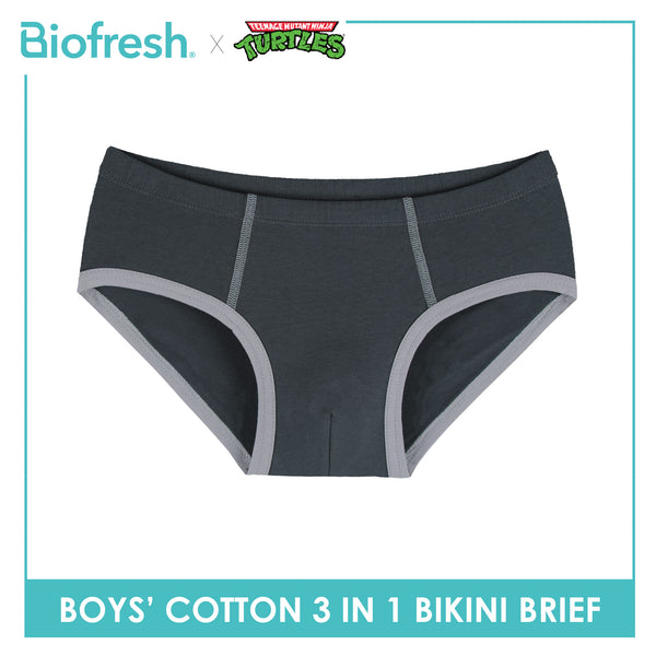 Biofresh | TMNT Boys’ Antimicrobial Cotton Bikini Brief 3 pieces in a pack NTBBKG531
