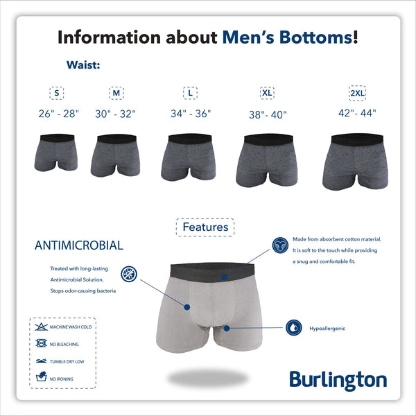 Burlington Men's Cotton Spandex Boxer Brief 1 piece GTMBBFS2