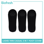 Biofresh Ladies' Antimicrobial Thin Casual Foot Cover with Gel on Sole 3 pairs in a pack RLCFG631