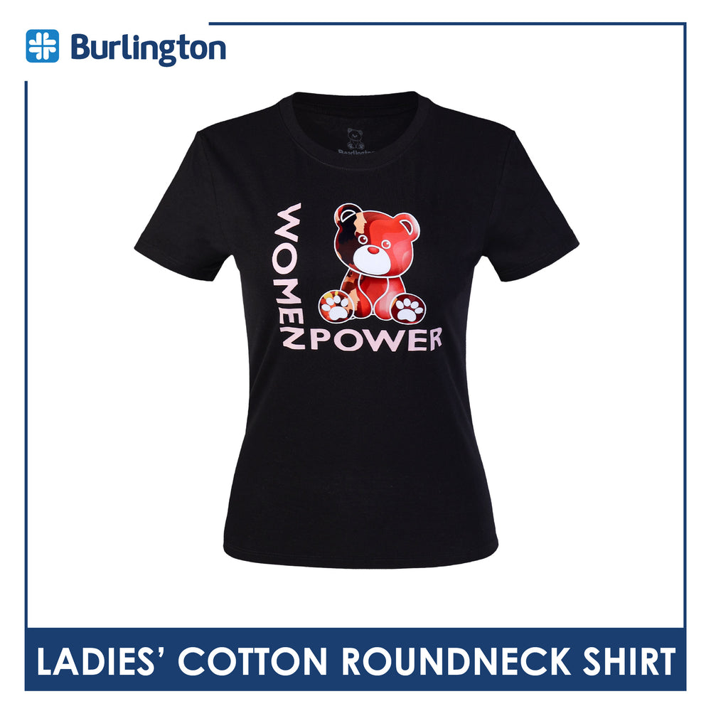 Burlington Ladies' Cotton Bearlington Women’s Month Roundneck Shirt 1pc TBLDSRWM2