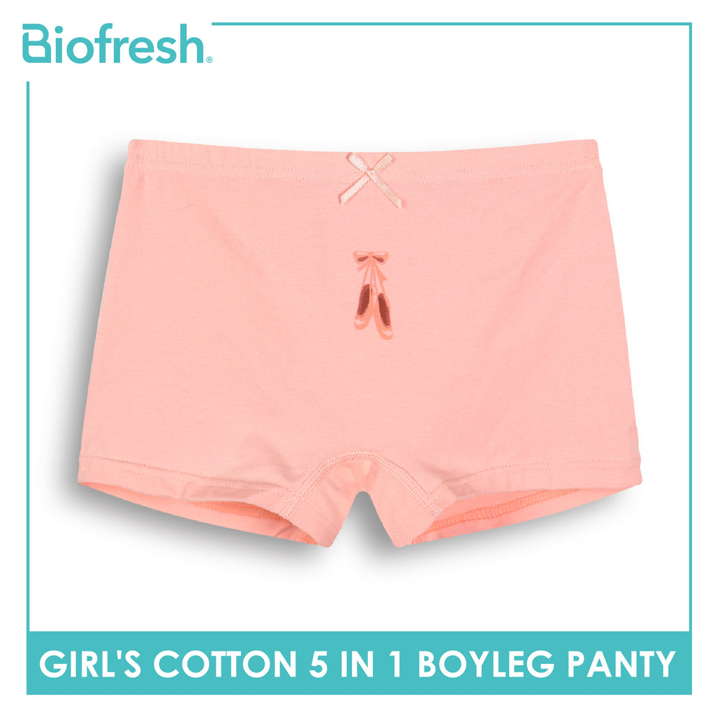 Biofresh Girls’ Antimicrobial Cotton Boyleg Panty 5 pieces in a pack UGPBG621F