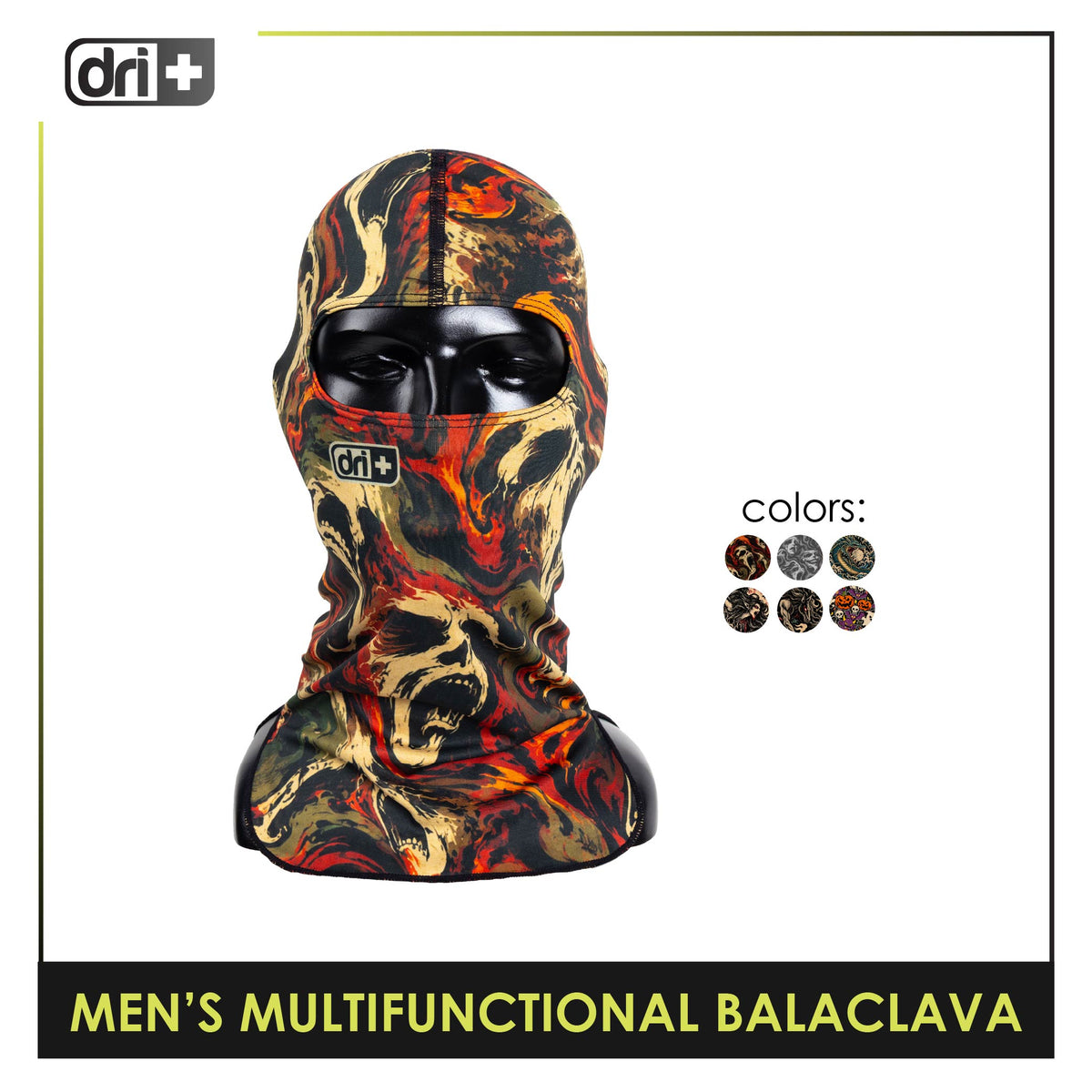 Dri Plus Men's Mystical Six Washable Moisture Wicking Balaclava 1 piece DUMB631