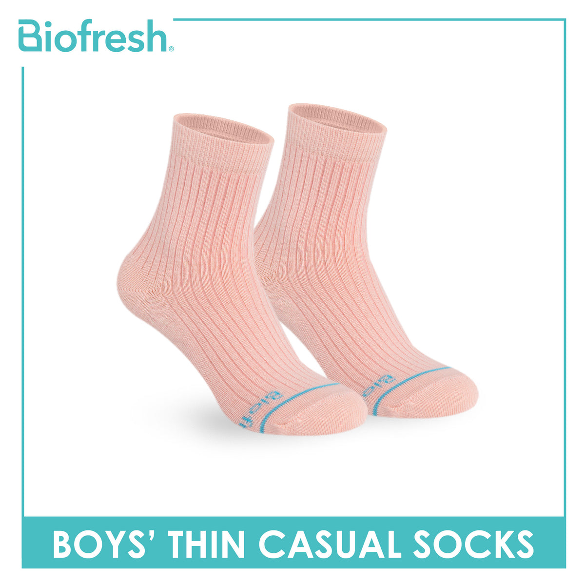 Biofresh Boys’ Antimicrobial Cotton Thin Casual Socks 1 pair in 1 pack RBC631