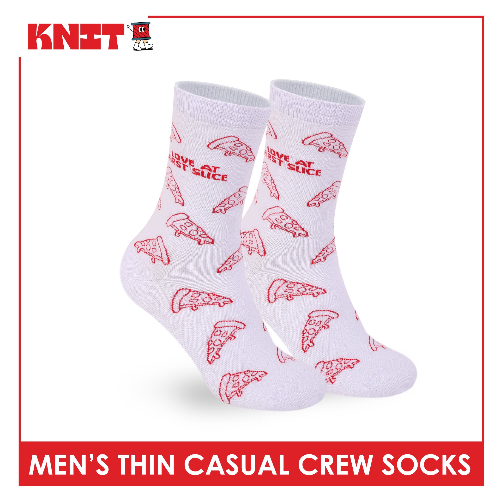 Knit Men's Cotton Thin Casual Crew Socks 1 pair KMC611