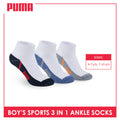 Puma Boys’ Cotton Thick Sports Ankle Socks 3 pairs in a pack PBSKG19