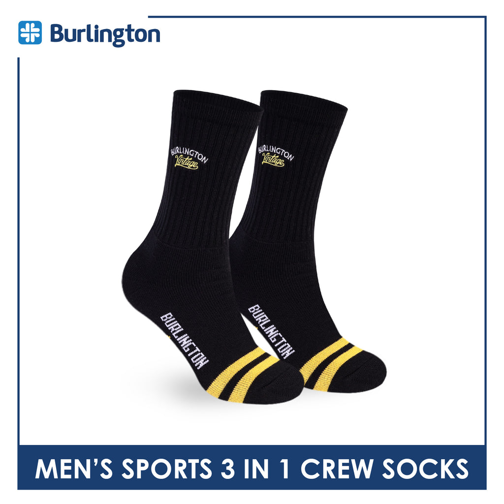 Burlington | Vintage Men’s Cotton Embroidered Thick Sports Crew Socks 1 pair BMSEG612