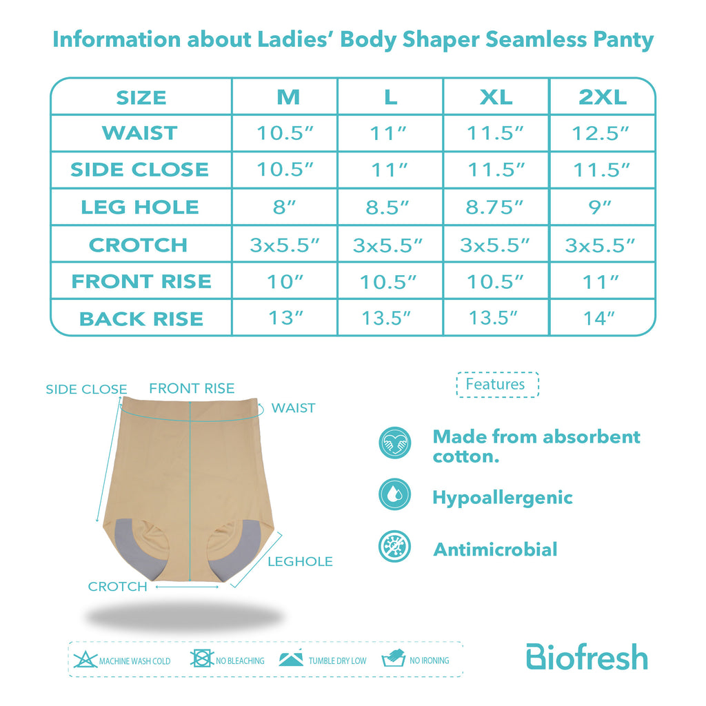 Biofresh Ladies’ Antimicrobial Body Shaping Underwear 1 piece ULPW4201