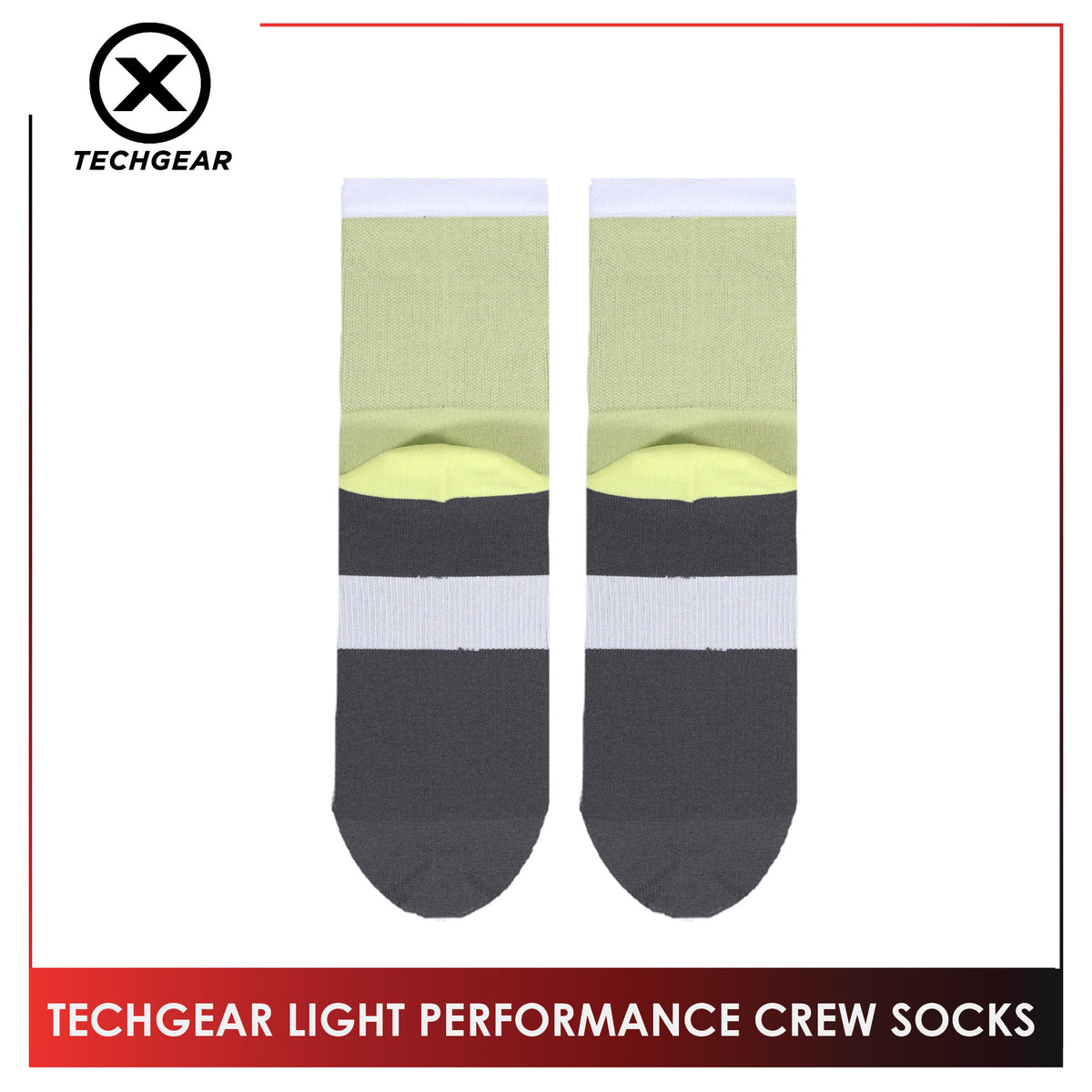 Burlington Men’s Casual Techgear Light Performance (Cycling & Golf) Crew Socks 1 pair TGML631