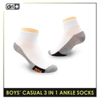 Dri Plus Boys Thin Casual Ankle Socks 3 pairs in a pack DBCKG6