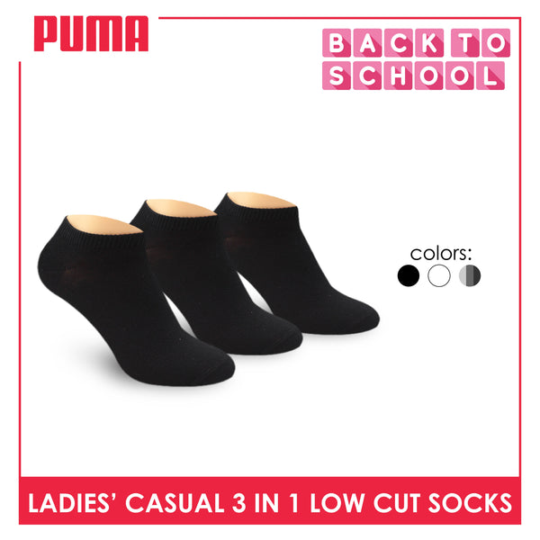 Puma Ladies' Cotton Casual Ankle Socks 3 pairs in a pack PLCKG13