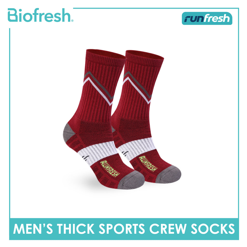 Biofresh Runfresh Men's Antimicrobial Cotton Thick Sports Crew Socks 1 pair RRMS611