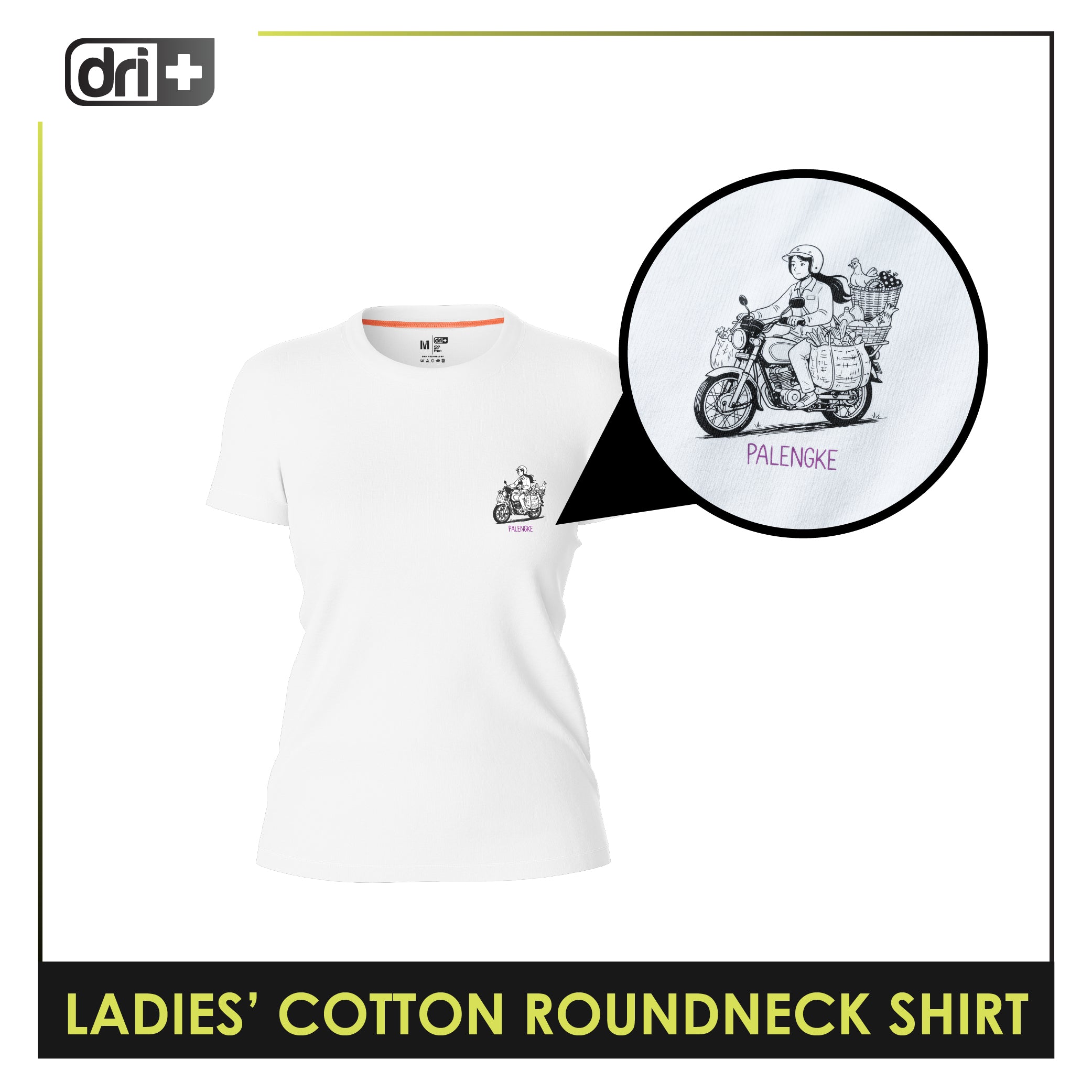 Dri plus Ladies’ Cooltura Anti-Odor Sweat Wicking Cotton Roundneck Shirt Collection 1 pc DULSRC611