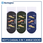 Burlington Boys’ Cotton Casual Ankle Socks 3 pairs in 1 pack BBCKG82