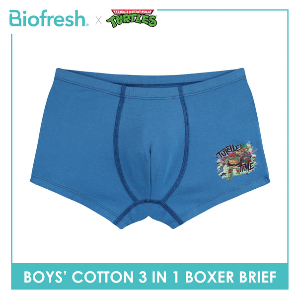 Biofresh | TMNT Boys’ Antimicrobial Cotton Boxer Brief 3 pieces in a pack NTBBBG533