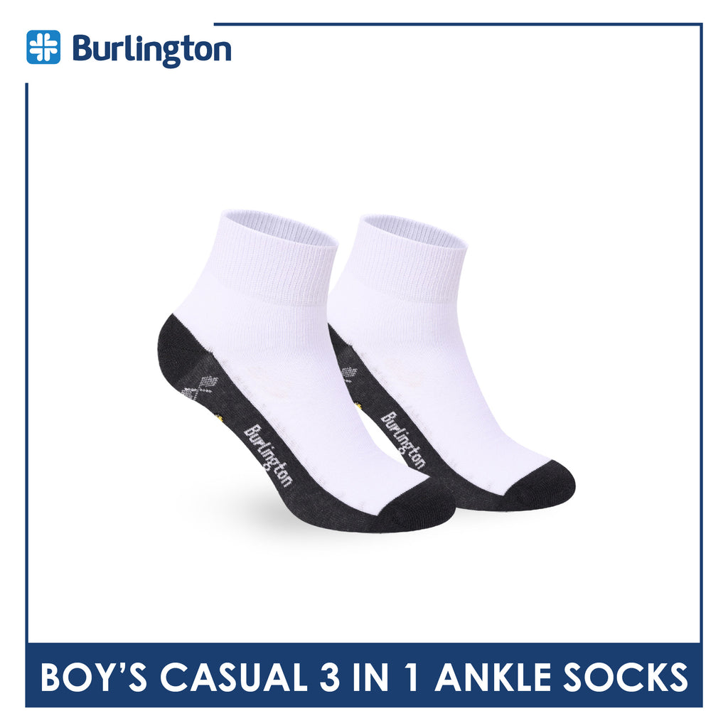 Burlington Boys’ Cotton Casual Ankle Socks 3 pairs in 1 pack BBCKG82