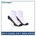 Burlington Boys’ Cotton Casual Ankle Socks 3 pairs in 1 pack BBCKG82