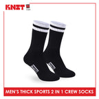 Knit Men's Cotton Thick Sports Crew Socks 2 pairs in 1 pack KMSKG5