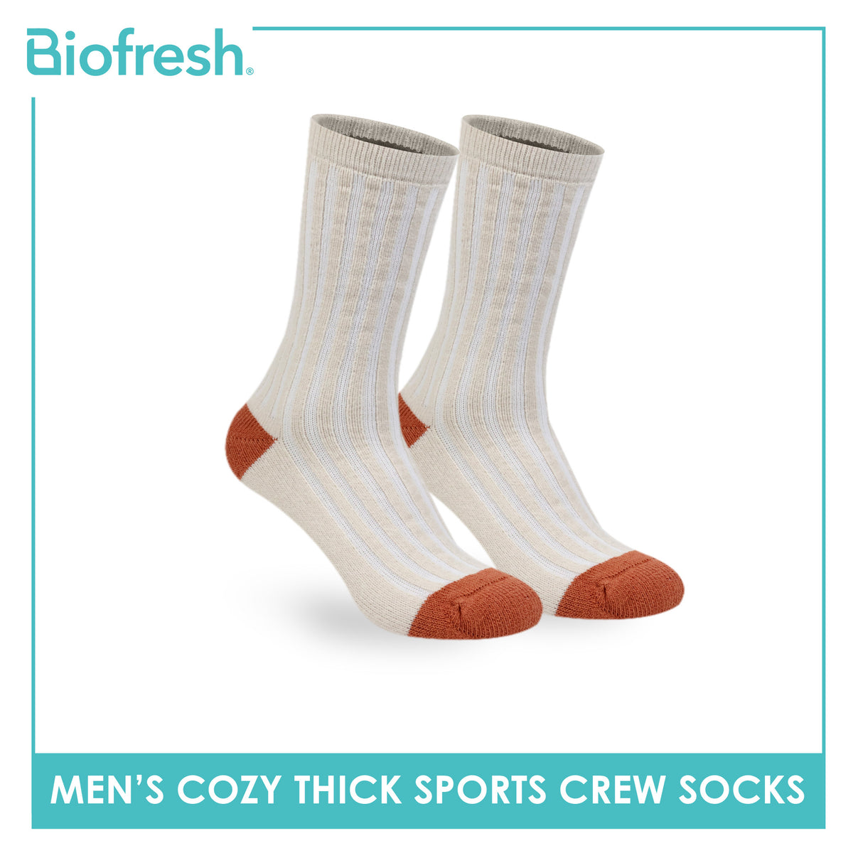 Biofresh Men’s Antimicrobial Cozy Warm Sleeping Thick Sports Crew Socks 1 pair RMSC631