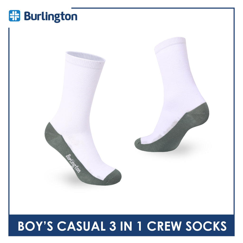 Burlington Boys’ Cotton Casual Crew Socks 3 pairs in 1 pack BBCKG84