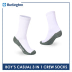 Burlington Boys’ Cotton Casual Crew Socks 3 pairs in 1 pack BBCKG84