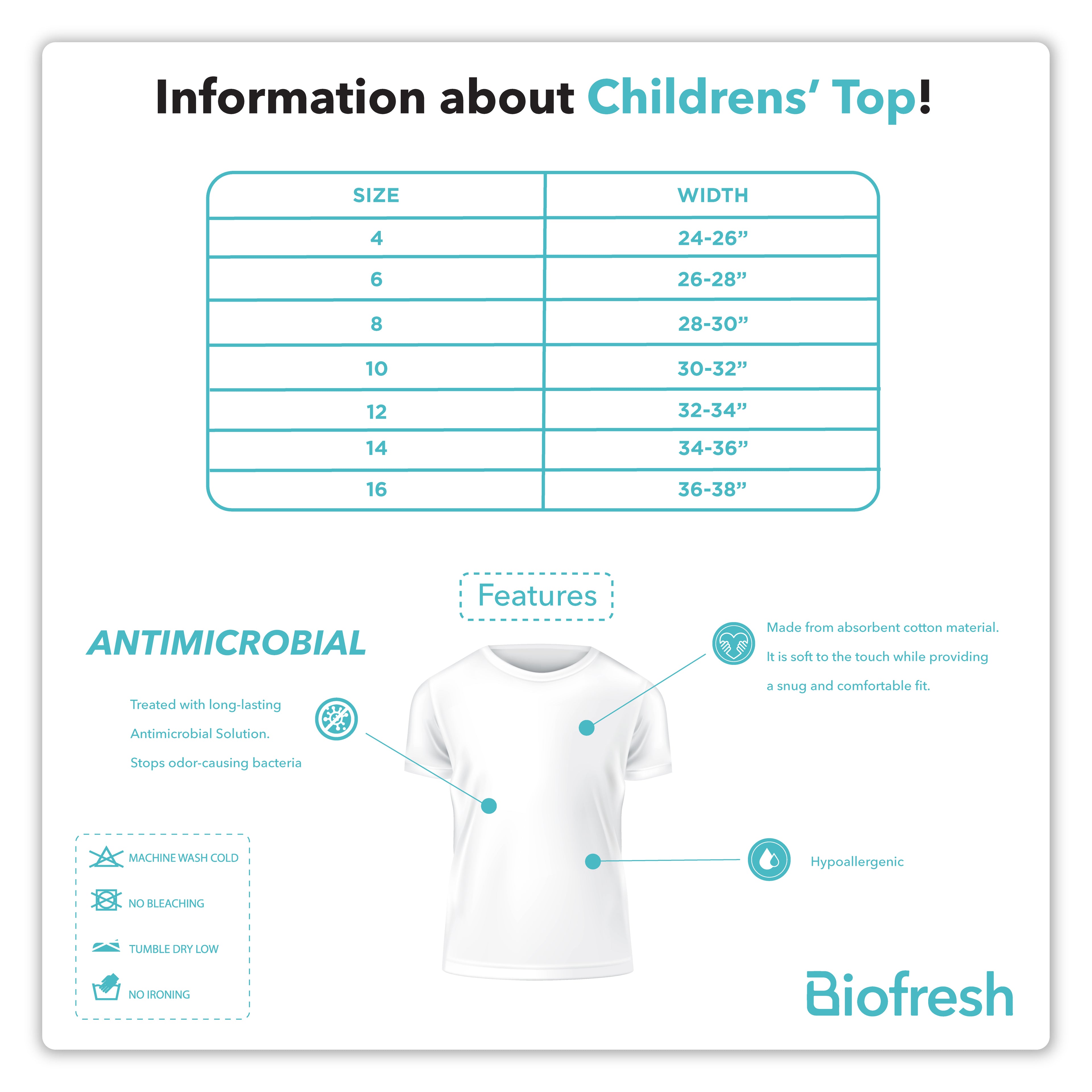 Biofresh Boy's Antimicrobial Cotton Roundneck Shirt 1 piece UCSR4