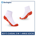 Burlington Boys’ Cotton Casual Ankle Socks 3 pairs in 1 pack BBCKG83