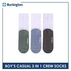 Burlington Boys’ Cotton Casual Crew Socks 3 pairs in 1 pack BBCKG84