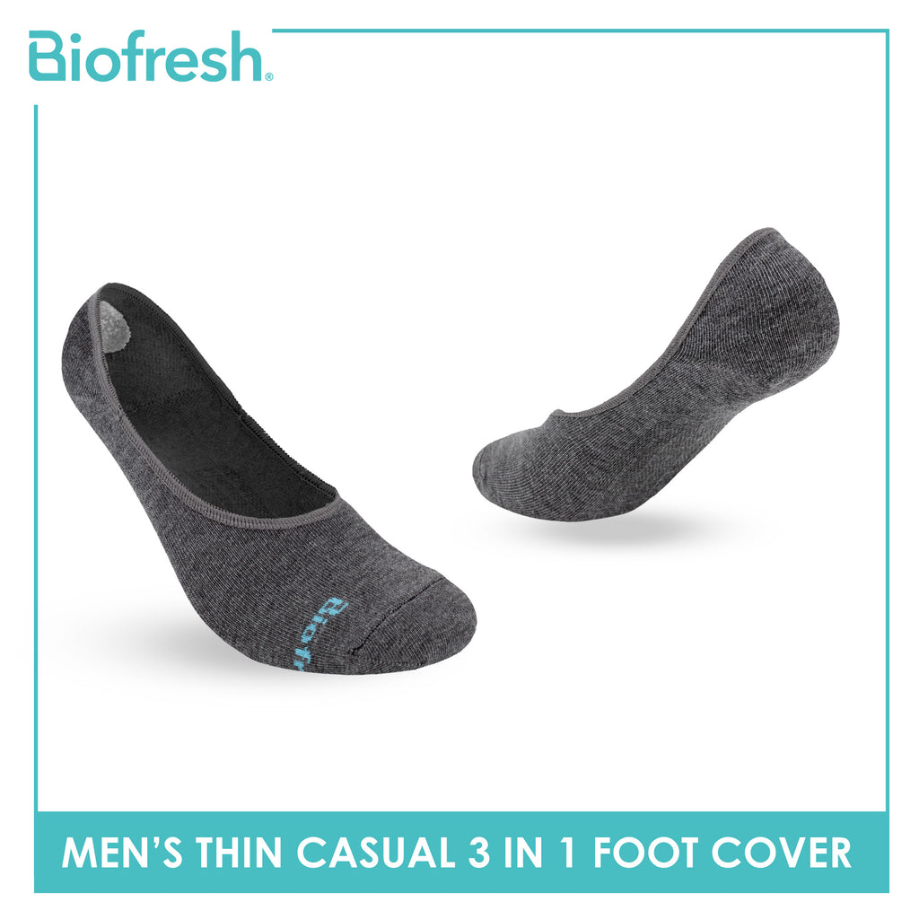 Biofresh Men’s Cotton Thin Casual Foot Cover With Heel Gel 3 pairs in a pack RMCFG5