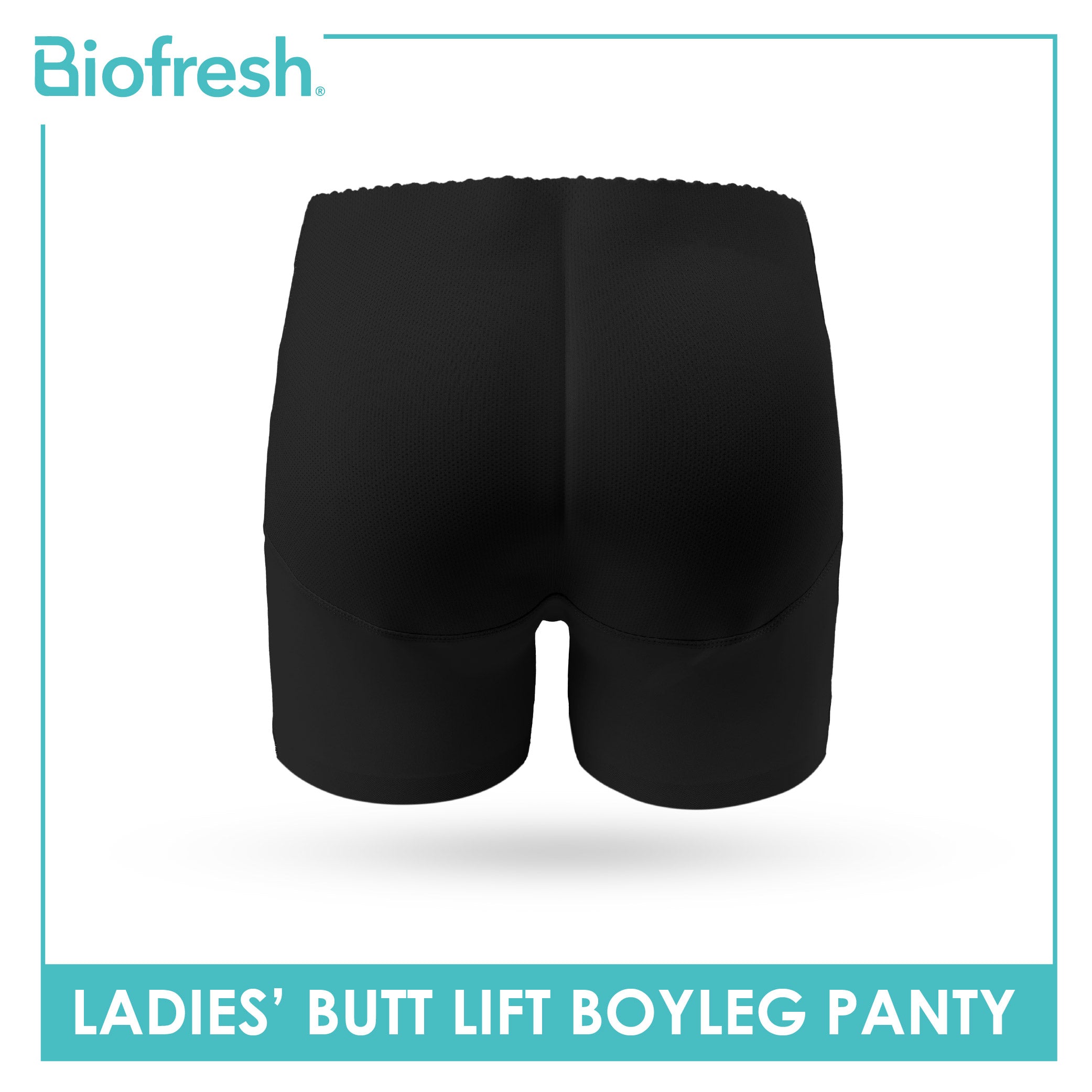 Biofresh Ladies’ Antimicrobial Padded Butt Lift Boyleg Panty 1 piece ULBBL531