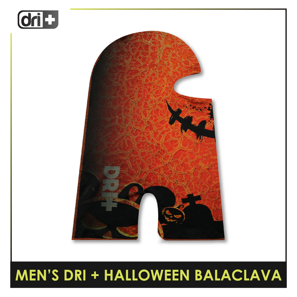 Dri Plus Men's Halloween Pumpkin Washable Moisture Wicking Balaclava 1 piece DUMBH631