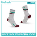 Biofresh Runfresh Men's Antimicrobial Cotton Embroidered Thick Sports Crew Socks 1 pair RRMSE632