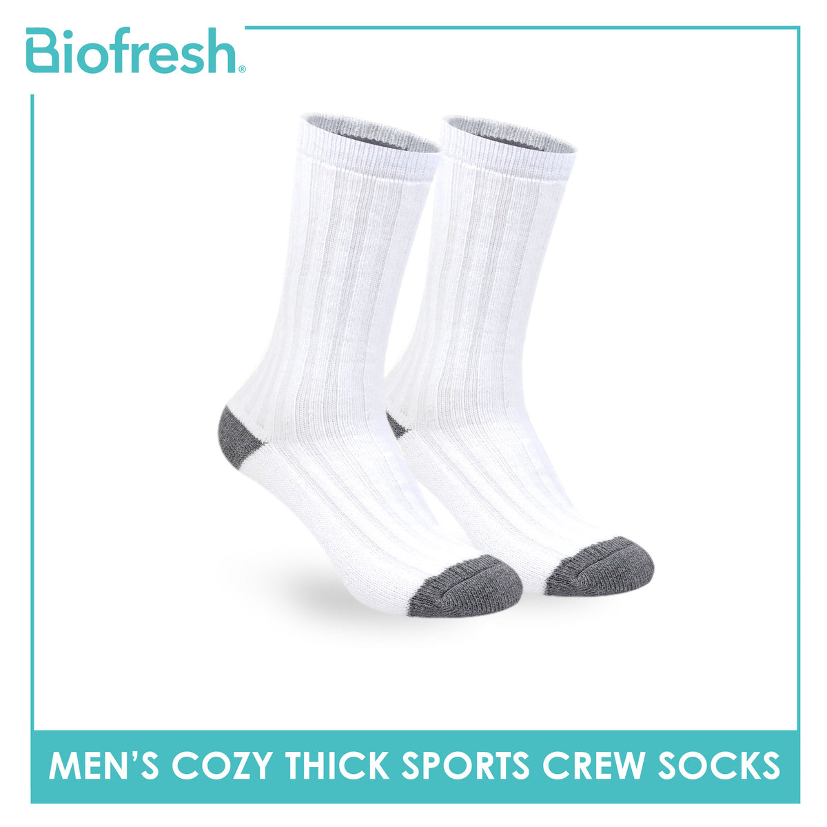 Biofresh Men’s Antimicrobial Cozy Warm Sleeping Thick Sports Crew Socks 1 pair RMSC631
