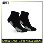 Dri Plus Ladies' Thick Sports Ankle Socks 3 pairs in 1 pack DLSKG19