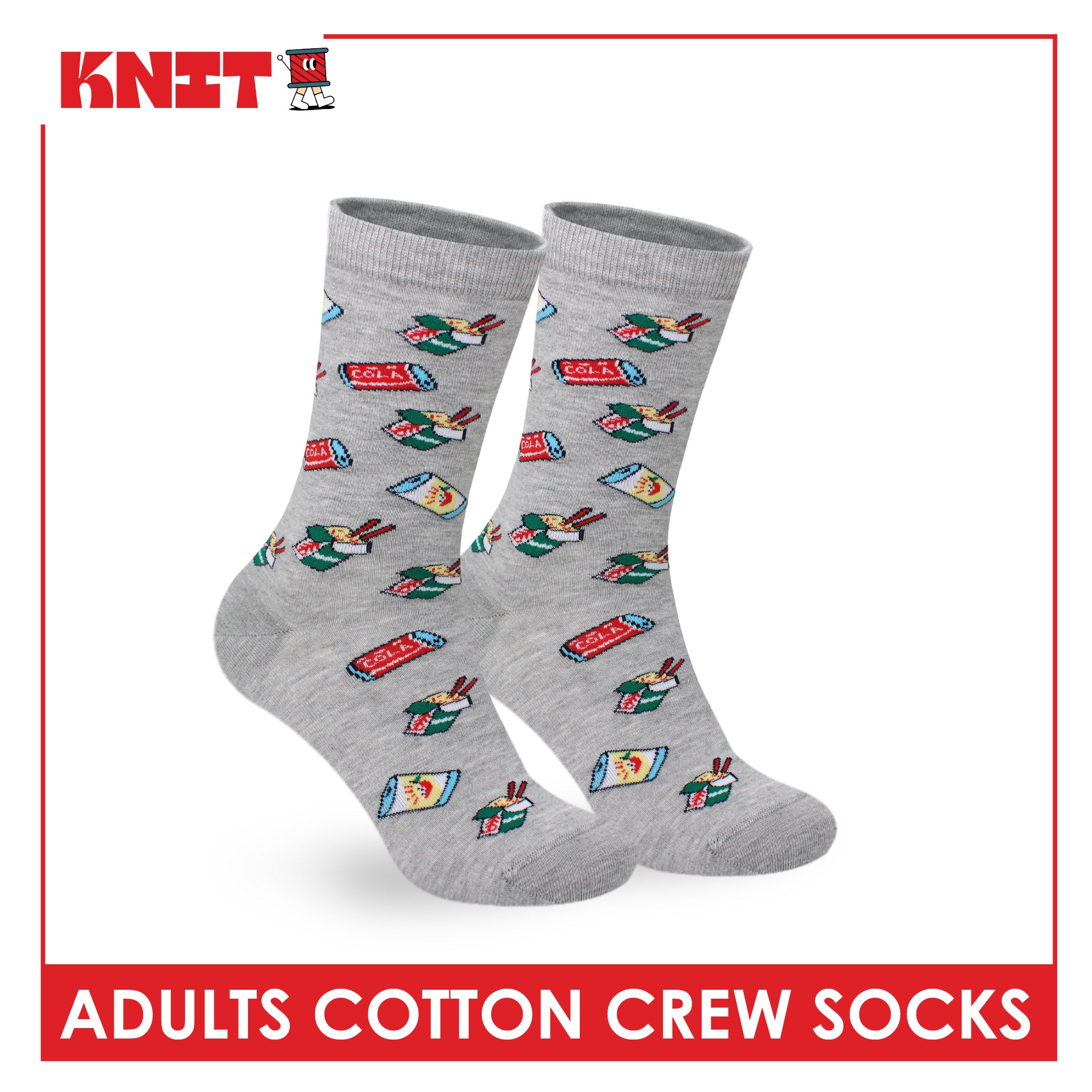 Knit Adults OVERRUNS Cotton Crew Socks 1 pair KMCCO1