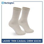 Burlington Ladies Cotton Stick & Style Thin Casual Crew Socks 1 pair BLCD631