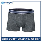 Burlington Men's Cotton Spandex Boxer Brief 1 piece GTMBBFS3 (Limited Time Offer)