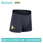 Biofresh | Pokemon Men's Antimicrobial Cotton Boxer Brief 3 pieces in a pack PKMBBG631