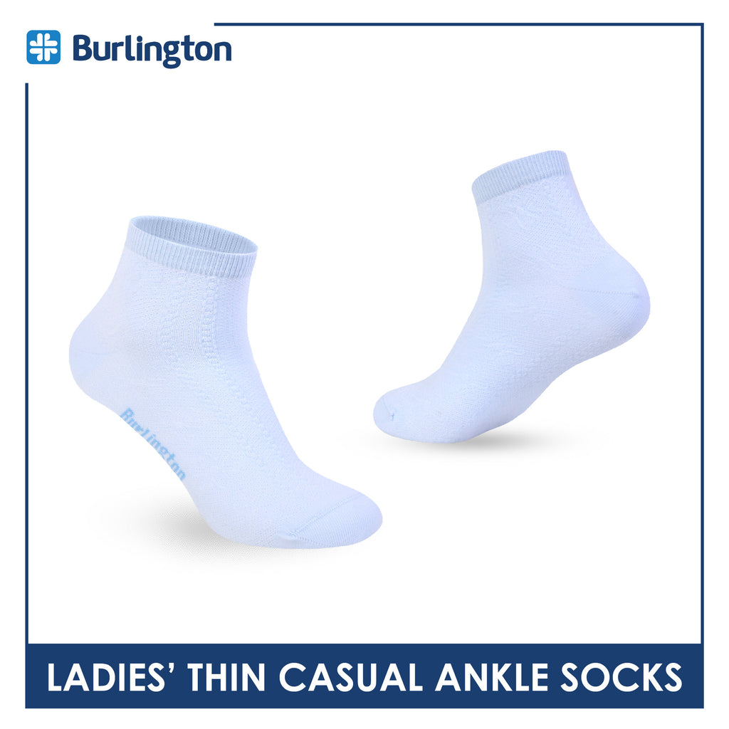 Burlington Ladies' Cotton Thin Casual Ankle Socks 3 pair in a pack BLCMG611