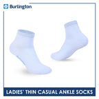 Burlington Ladies' Cotton Thin Casual Ankle Socks 3 pair in a pack BLCMG611
