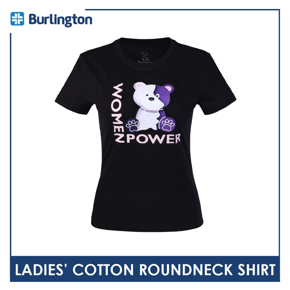 Burlington Ladies' Cotton Bearlington Women’s Month Roundneck Shirt 1pc TBLDSRWM4