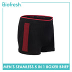Biofresh Men's OVERRUNS Seamless Boxer Brief 5 pieces in 1 pack OUMBBGCO