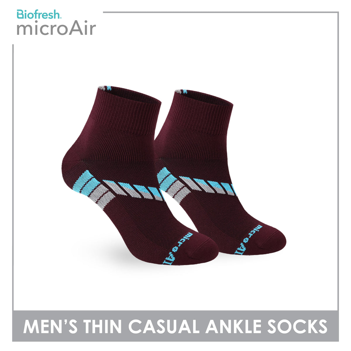 Biofresh Microair Men's Antimicrobial Thin Casual Ankle Compression Socks 1 pair MMCP611
