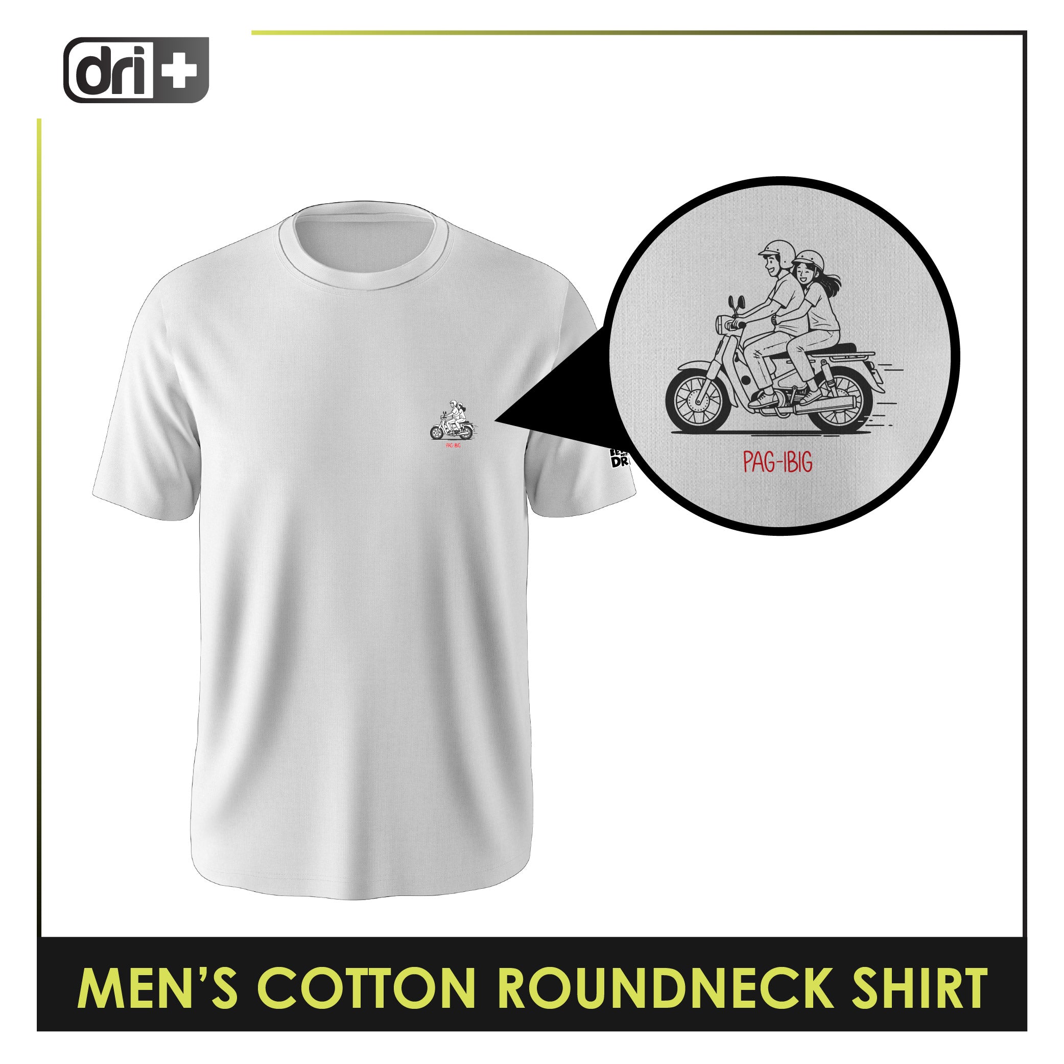 Dri plus Men's Cooltura Anti-Odor Sweat Wicking Cotton Roundneck Shirt Collection 1 piece DUMSRC614
