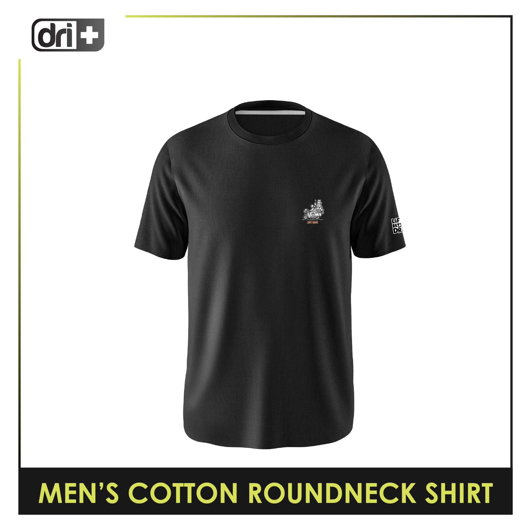 Dri plus Men's Cooltura Anti-Odor Sweat Wicking Cotton Roundneck Shirt Collection 1 piece DUMSRC614