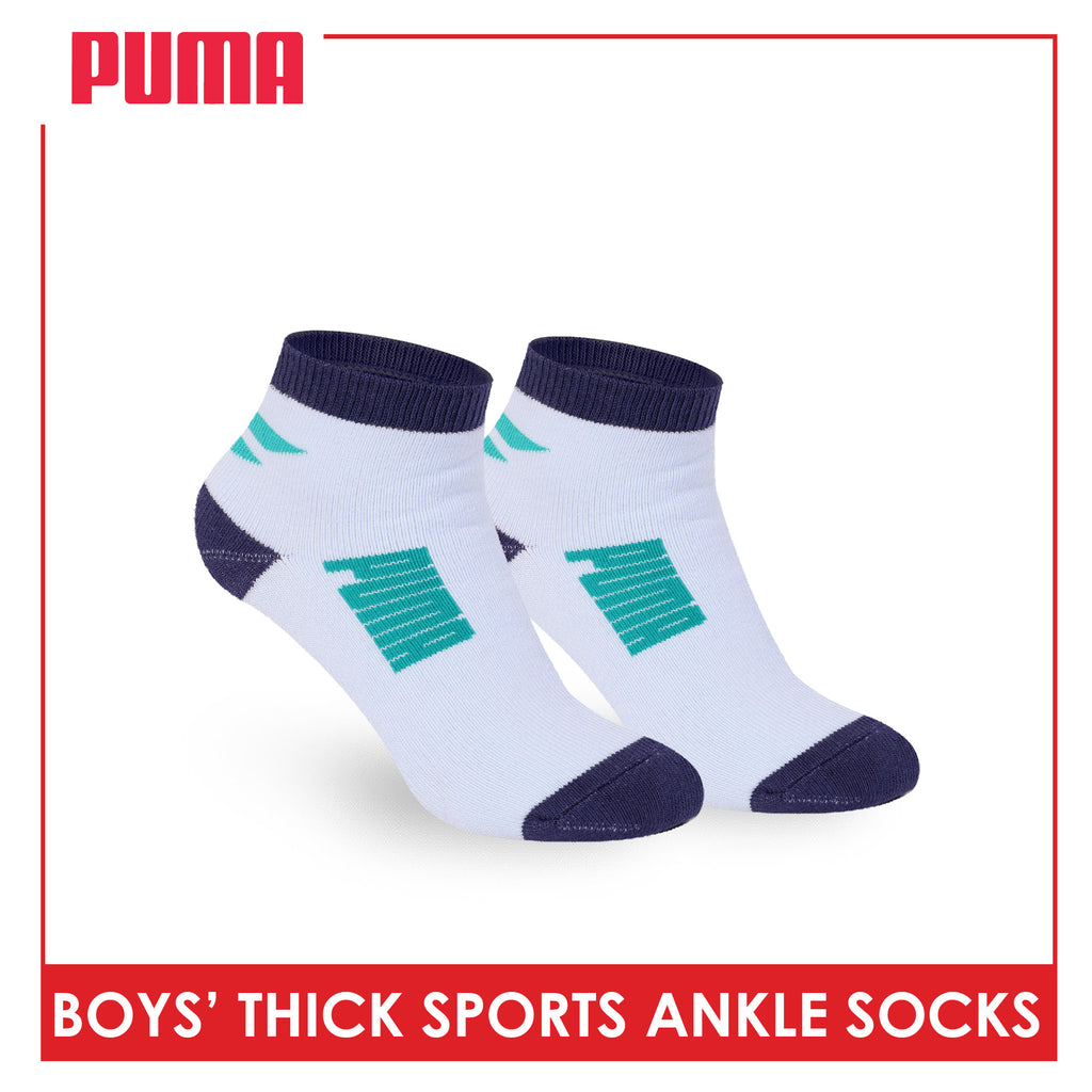 Puma Boys’ Cotton Thick Sports Ankle Socks 3 pairs in 1 pack PBSG611
